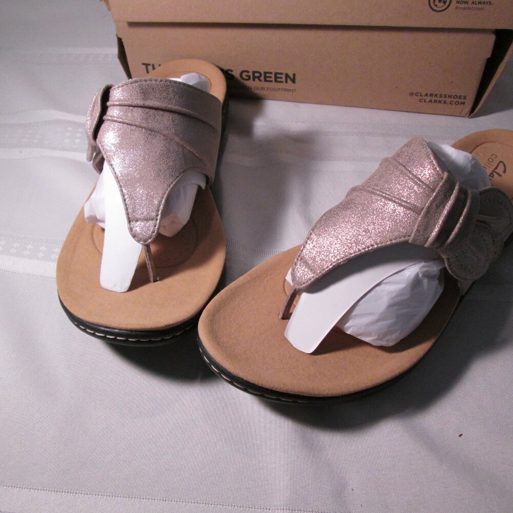 Clarks Laurieann Rae Slip-On Thong Sandals 12W NIB - Picture 6 of 9